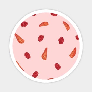 Strawberry and Raspberry Fruit Salad Watercolour pattern Magnet